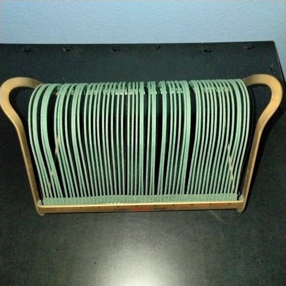 Luric Steel Record Holder, Green Wire Rack, Vintage 1940s, Very Rare - Picture 8 of 8